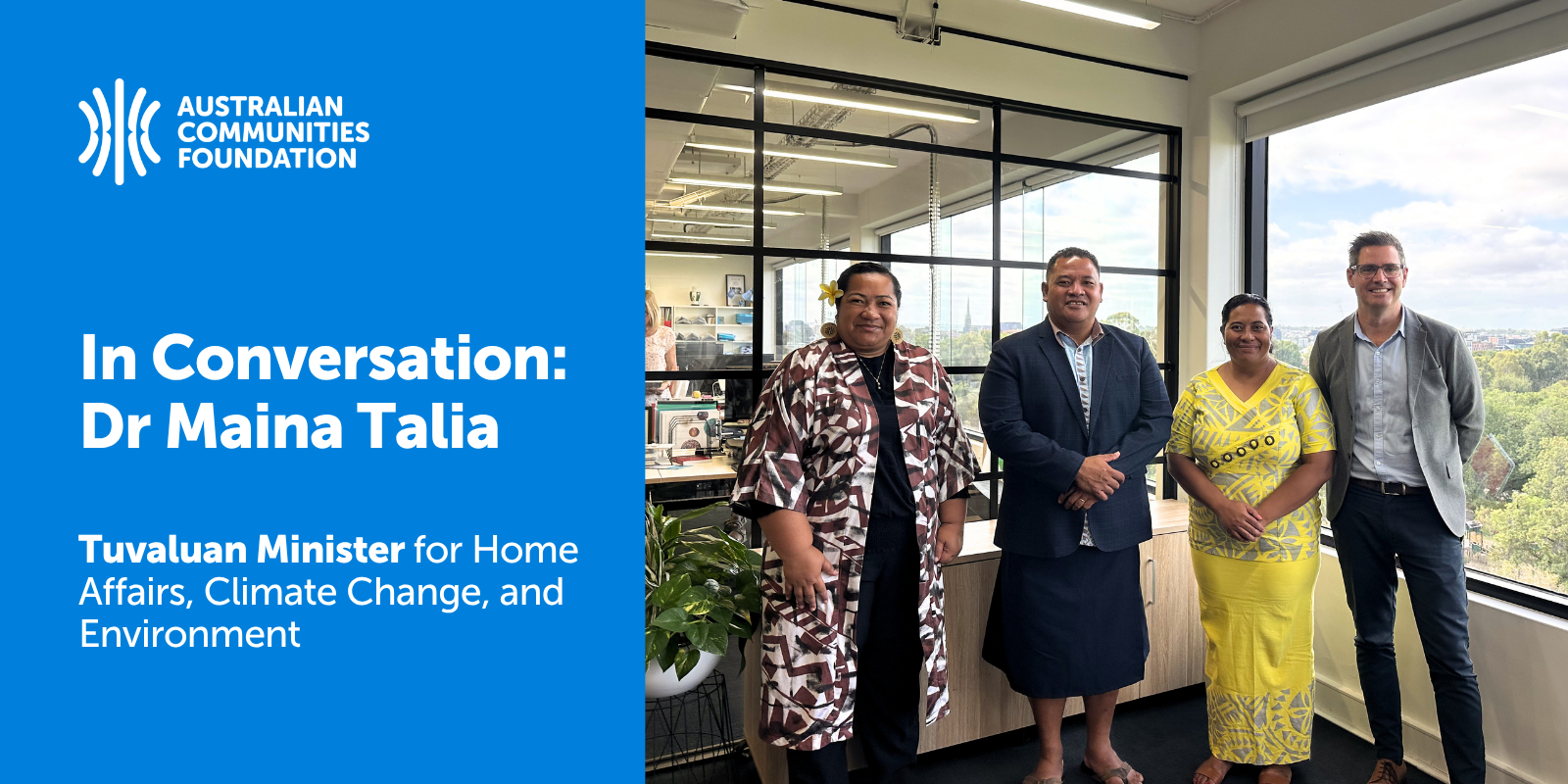 Pacific Leadership Through the Climate Emergency: Conversation with Tuvaluan Minister Dr Maina Talia