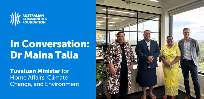 Pacific Leadership Through the Climate Emergency: Conversation with Tuvaluan Minister Dr Maina Talia