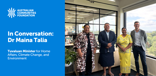 Pacific Leadership Through the Climate Emergency: Conversation with Tuvaluan Minister Dr Maina Talia