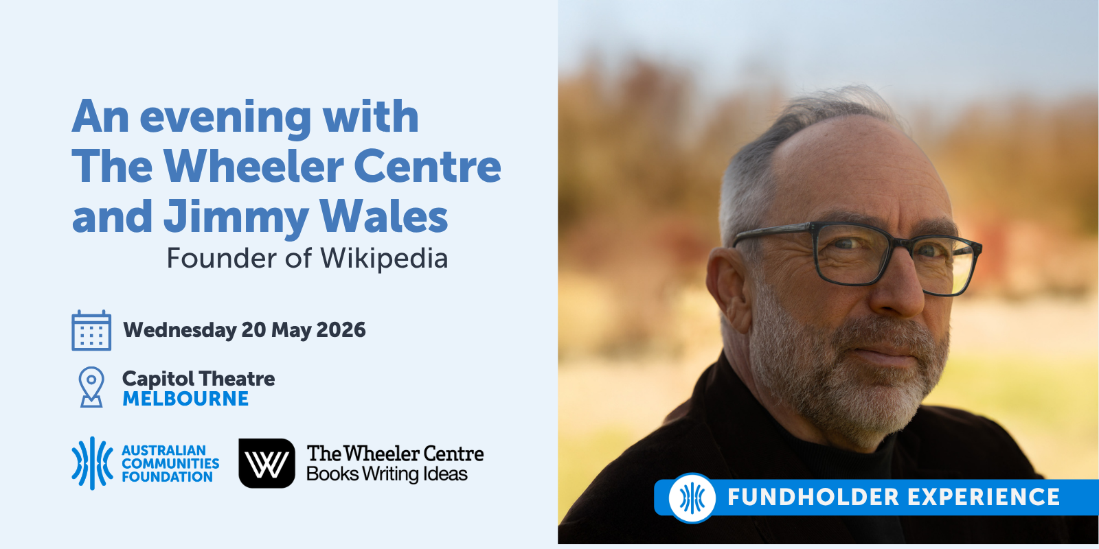 An evening with The Wheeler Centre and Jimmy Wales, Founder of Wikipedia