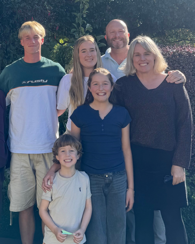 Sally Hines with her family