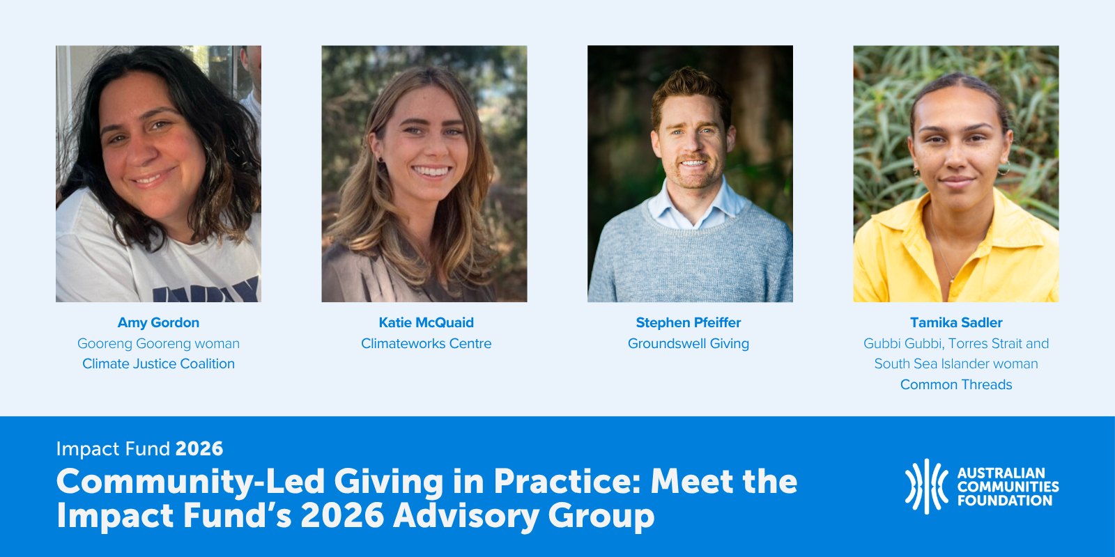 Community‑Led Giving in Practice: Meet the Impact Fund’s 2026 Advisory Group